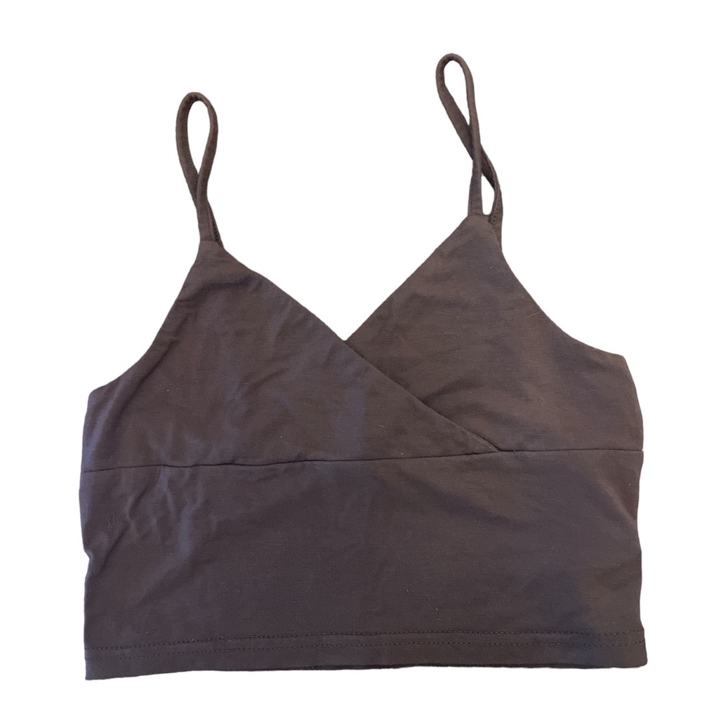 Brown cropped tank top 
Size xs